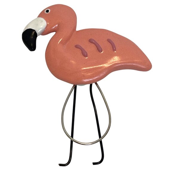 Pink Flamingo Brooch Pin Eyeglass Sunglasses Badge Scarf Holder Studio Art VTG - Picture 5 of 6